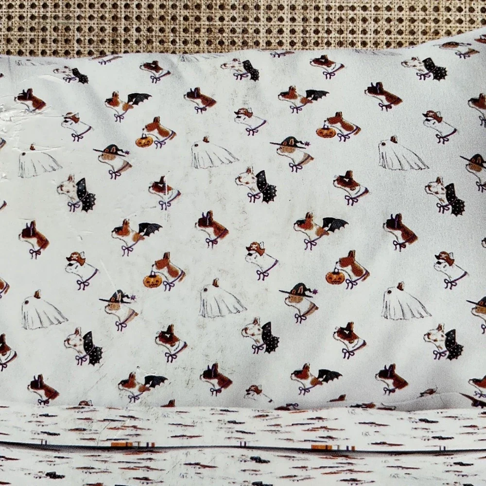 Cath Kidston Spooky Dogs Standard Pillowcase Pair 100% Cotton Halloween Frenchie